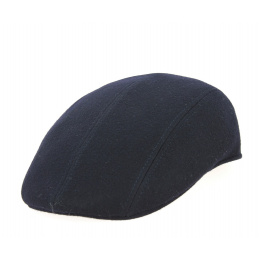 Navy Blue Wool Stripe Domed Cap - Traclet