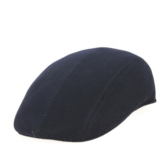 Navy Blue Wool Stripe Domed Cap - Traclet