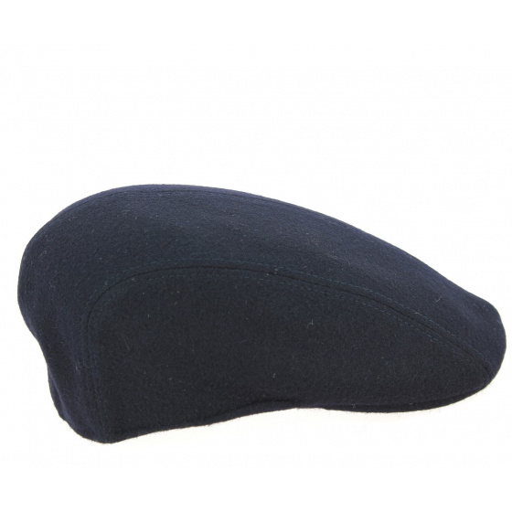Navy Blue Wool Stripe Domed Cap - Traclet