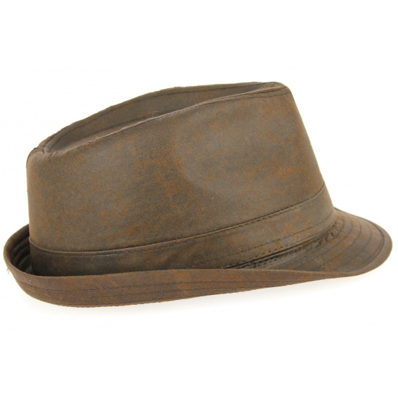 Brown Cotton Fajolles Trilby Hat - Traclet Brown Cotton Fajolles Trilby Hat - Traclet