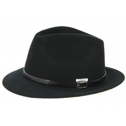 Black Wool Felt Trilby Hat Rambouillet - Traclet