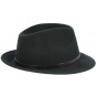 Black Wool Felt Trilby Hat Rambouillet - Traclet