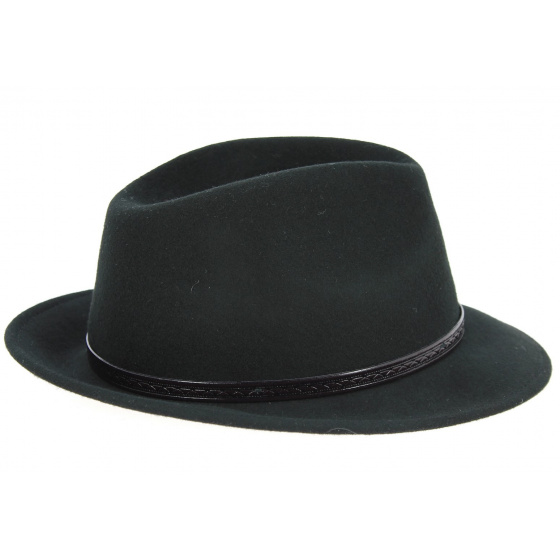 Rambouillet Black Wool Felt Trilby Hat - Traclet