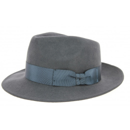Gray Wool Felt Fedora Hat Malaga - Traclet