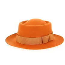 Chapeau Alsacien Forme Gambler Orange- Traclet Reference : 9870 | Chapellerie Traclet