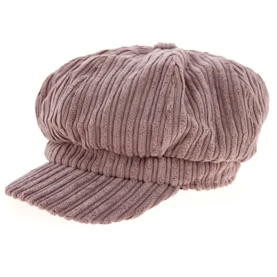 Casquette Gavroche Velours Rose Clair- Traclet