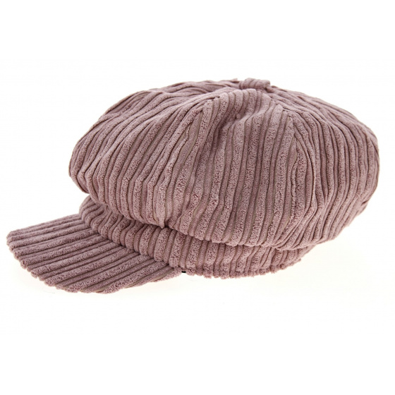 Casquette Gavroche Velours Rose Clair- Traclet