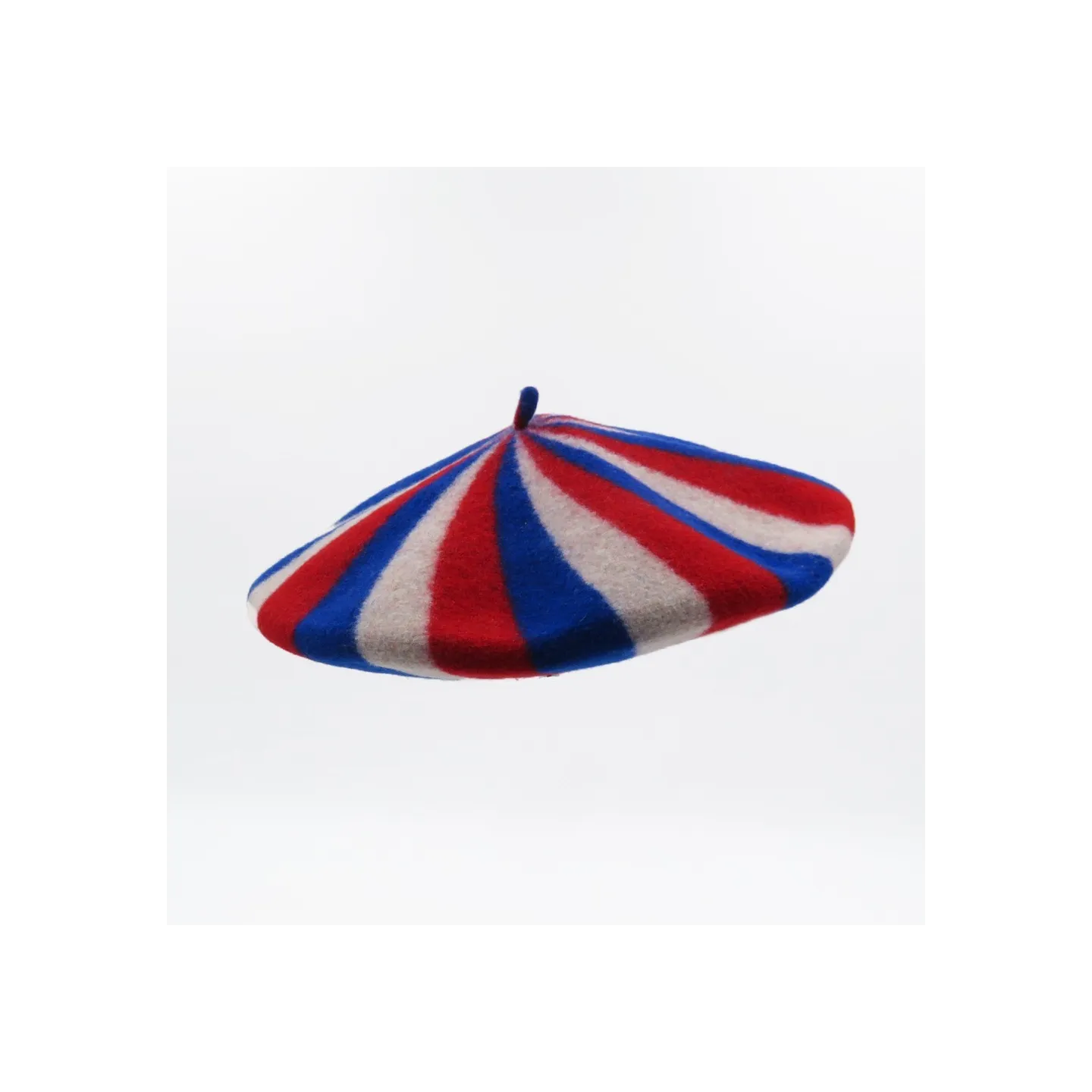 Blue/Off-white/Red Supporter Beret - The French Beret Reference: 9064 | Traclet Hat Shop