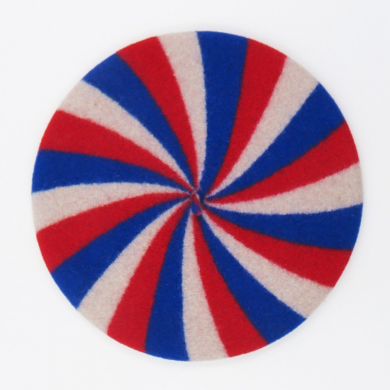Blue/Off-white/Red Supporter Beret - The French Beret