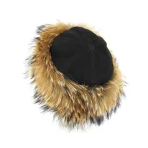 Women's Black Fur & Leather Hat - Traclet Reference: 2465 | Traclet Hatters