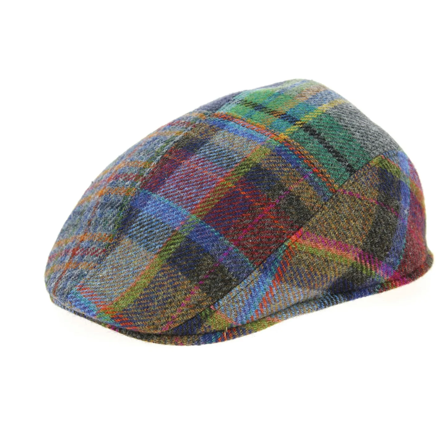 Brightsplit Patchwork Wool Domed Cap - Crambes Reference: 5703 | Chapellerie Traclet