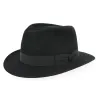 Brisbane Black Shaved Fur Felt Fedora Hat - Crambes Reference: 528 | Traclet Hat Shop