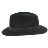 Brisbane Black Shaved Fur Felt Fedora Hat - Crambes Reference: 528 | Traclet Hat Shop