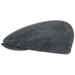 Dark Grey Leather Flat Cap - Stetson