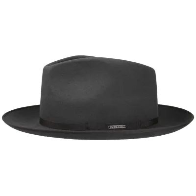 Chapeau Fedora Bogart Feutre Poil Gris- Stetson Reference : 1783 | Chapellerie Traclet