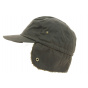 Brown Waxed Cotton Timber Cap with Ear Flaps UPF50+ - Hatland