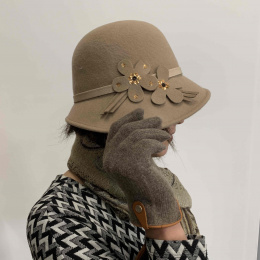 Chapeau Cloche Maithe Feutre Laine Beige- Traclet