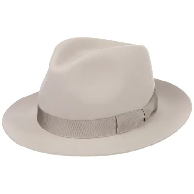 Chapeau Fedora Bogart Feutre Poil Gris Clair- Stetson Reference : 9887 | Chapellerie Traclet