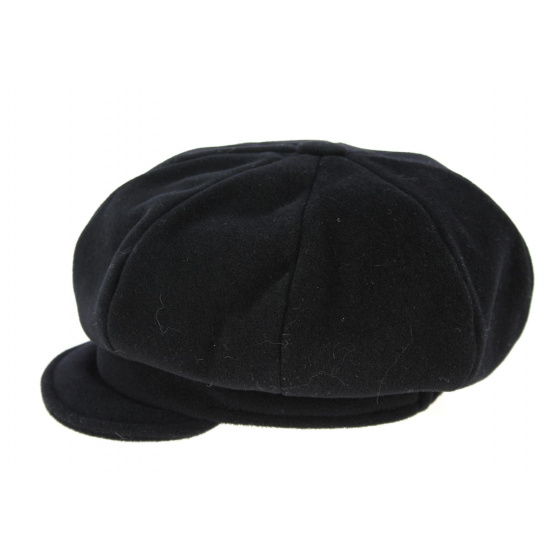 Black Camilla Plus Newsboy Cap with Ear Flaps - Mayser Black Camilla Plus Newsboy Cap with Ear Flaps - Mayser