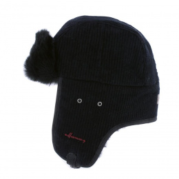 Black Faux Fur Velvet Buck Ushanka - Herman