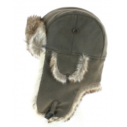 Brown Faux Leather & Faux Fur Trapper Hat - Herman