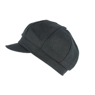 Antje Linen Black Newsboy Cap - Mayser Reference: 9903 | Chapellerie Traclet