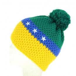 Bonnet à Pompon Vintage Marine & Blanc - Le Drapo