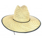 The Finn Wide Brim Traveler Hat Natural Straw - Coal