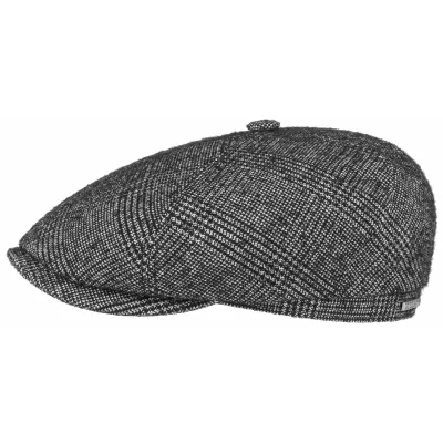 Black & White Glencheck Brooklyn Cap - Stetson Reference: 9914 | Chapellerie Traclet