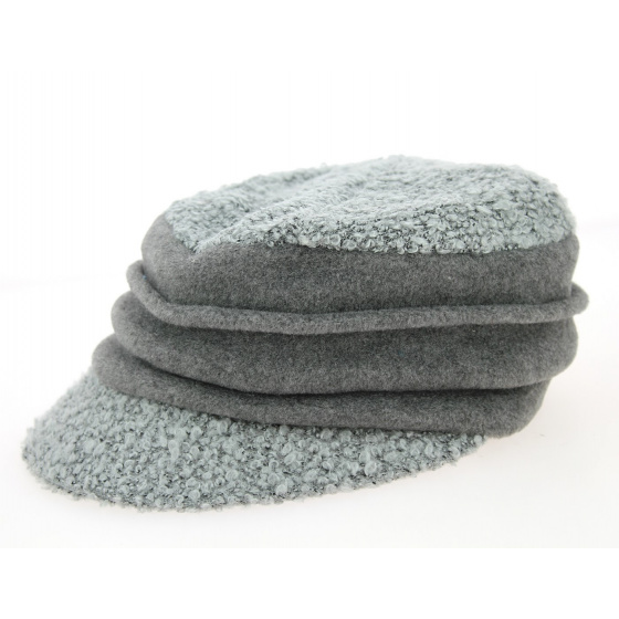 Gray Wool Ebony Newsboy Cap - Traclet