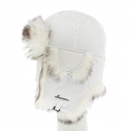 Kid's White Faux Fur Waterproof Buck Ushanka - Herman