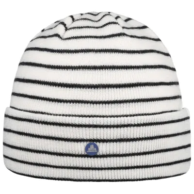 Hammaburg Striped Wool Beanie White & Navy - Stetson Reference: 4989 | Traclet Hat Shop