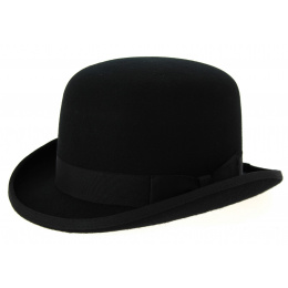 Black Wool Felt Bowler Hat - Traclet