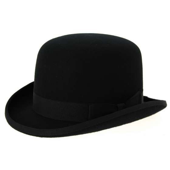 Black Wool Felt Bowler Hat - Traclet