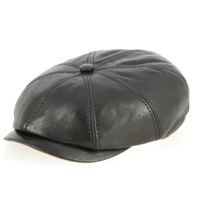 Casquette Hatteras Chester Nappa Cuir Noire- Traclet Reference : 2779 | Chapellerie Traclet