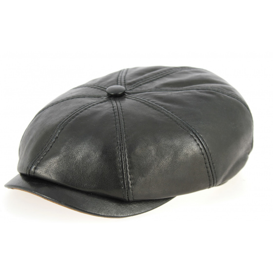 Traclet Chester Nappa Leather Hatteras Cap - Black