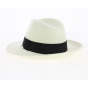 White Wool Felt Fedora Hat with Black Ribbon, Waterproof - Traclet