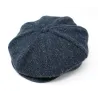 Casquette Irlandaise Clonmel Bleu chiné - Hanna Hats Reference : 3074 | Chapellerie Traclet