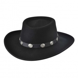 Chapeau Western Feutre Laine Noir- Bullhide