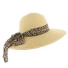 Capeline Queen Pastel Paille Papier Beige & Léopard- Herman Reference : 3552 | Chapellerie Traclet