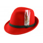Erlangen Red Wool Felt Tyrolean Hat - Traclet