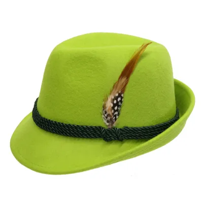 Tyrolian Hat Erlangen Wool Felt Lime Green - Traclet Reference: 9989 | Traclet Hat Shop