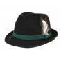Black Wool Felt Tyrolean Hat Erlangen - Traclet
