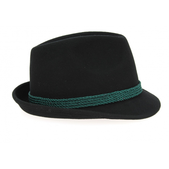Black Wool Felt Tyrolean Hat Erlangen - Traclet Black Wool Felt Tyrolean Hat Erlangen - Traclet