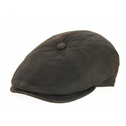 Men's Brown Basile Leather Cap - Traclet