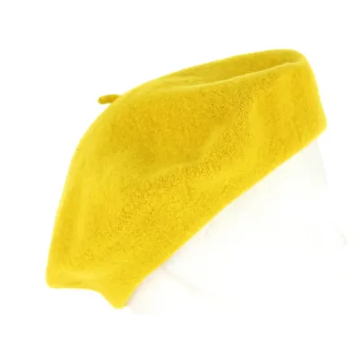Classic Yellow Wool Beret - Traclet Reference: 9993 | Traclet Hat Shop