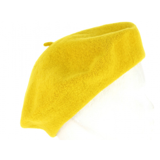 Classic Yellow Wool Beret - Traclet