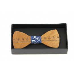 Men's wooden bow tie Comet Blue- Traclet
