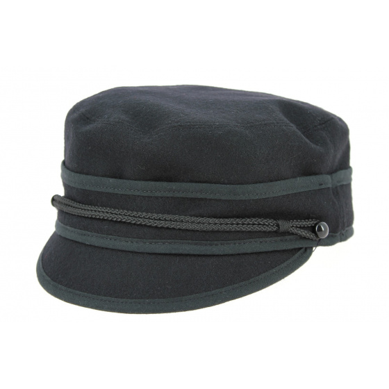 Isle of Beauty Black Wool Cap - Traclet