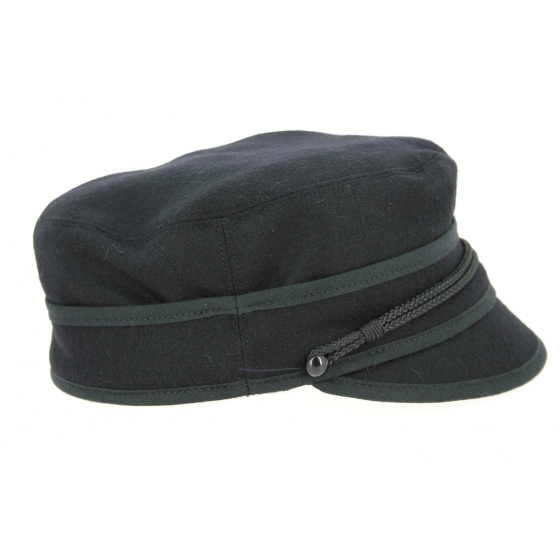 Ile de Beauté Black Wool Cap - Traclet